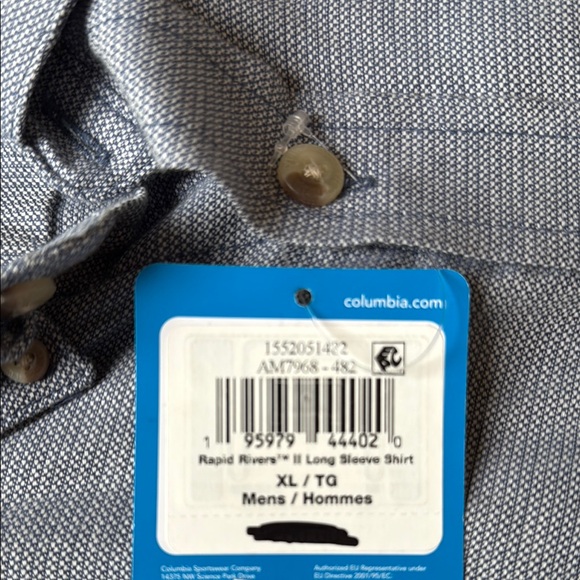NWT Columbia Men's Gray Button-Up Shirt - Picture 3 of 8